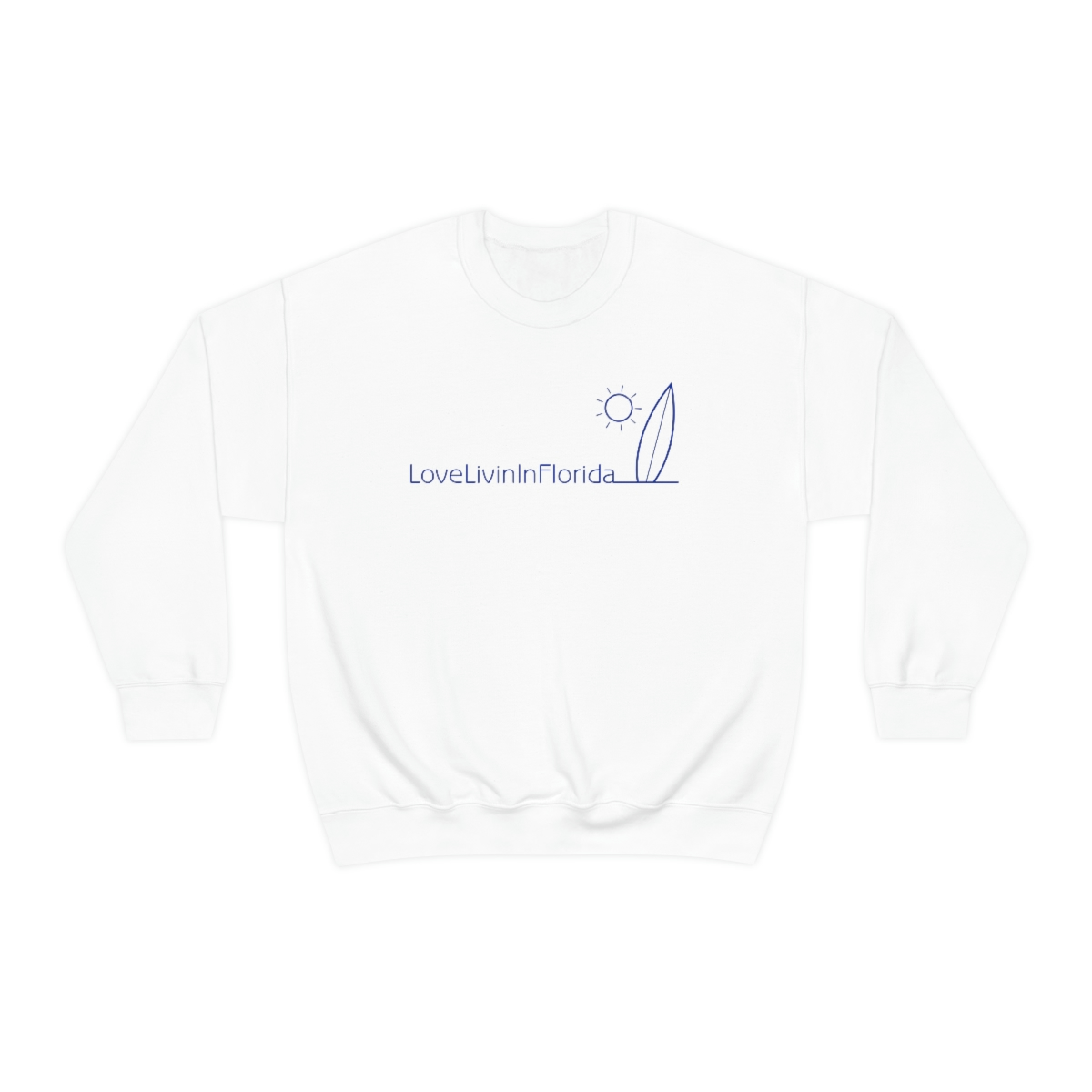 Unisex Heavy Blend Crewneck Sweatshirt Love Livin In Florida Surfboard - Image 10