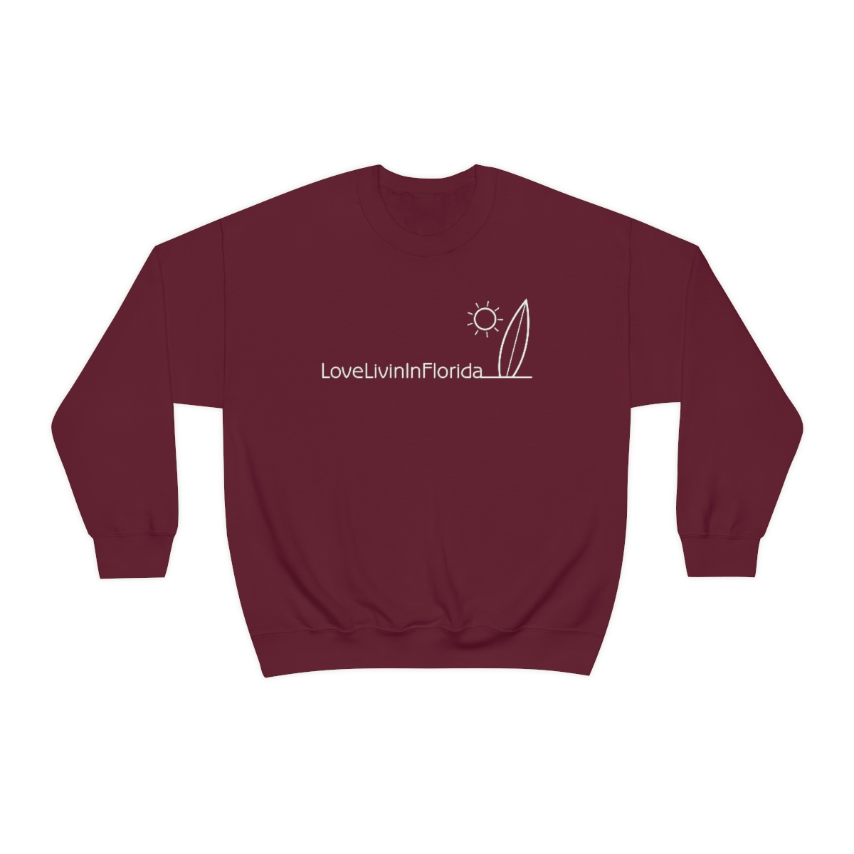 Unisex Heavy Blend Crewneck Sweatshirt Love Livin In Florida Surfboard - Image 46