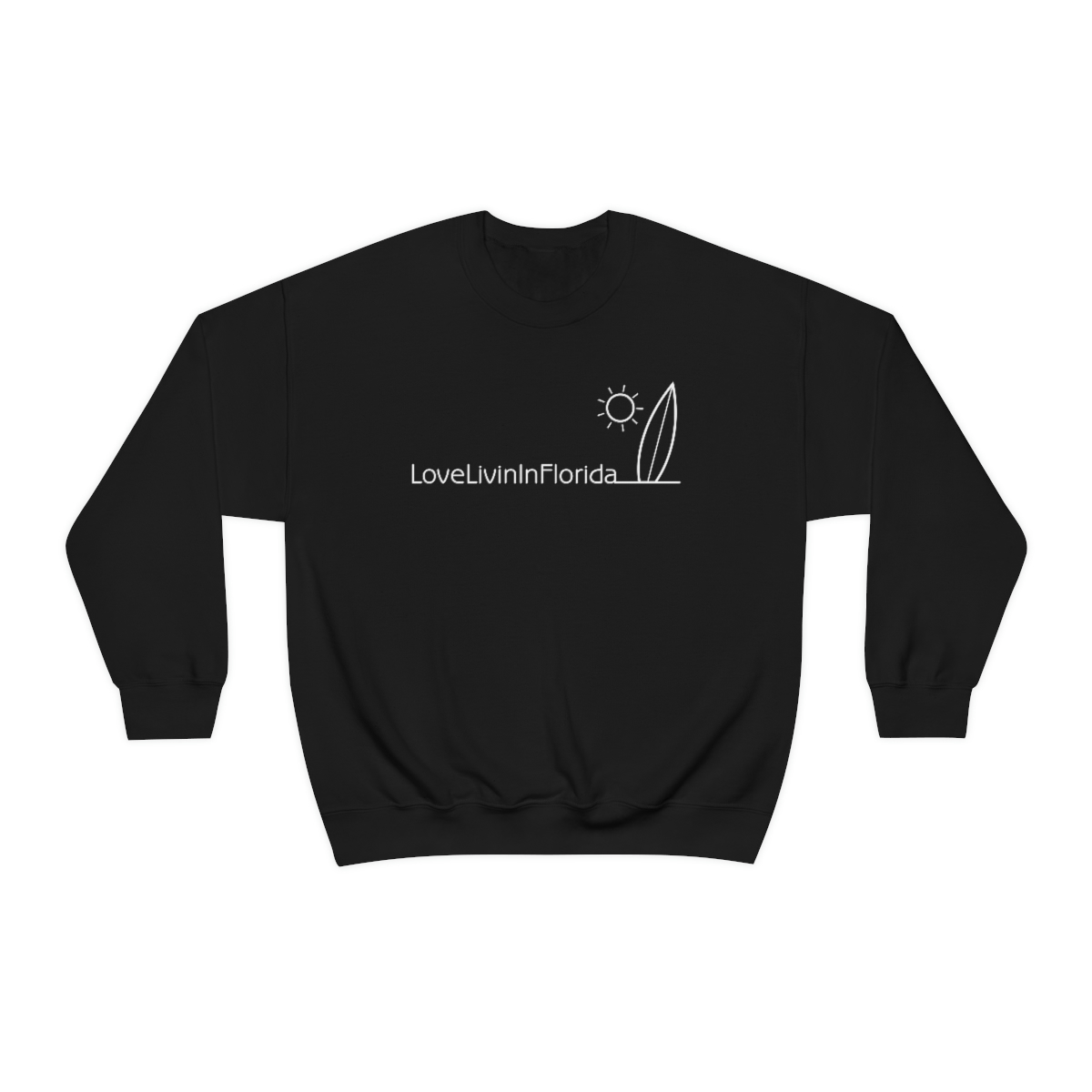 Unisex Heavy Blend Crewneck Sweatshirt Love Livin In Florida Surfboard - Image 19