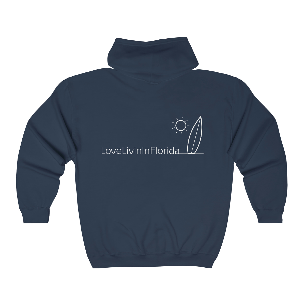 Unisex Heavy Blend Full Zip Hooded Sweatshirt Love Livin In Florida Surfboard - Image 8