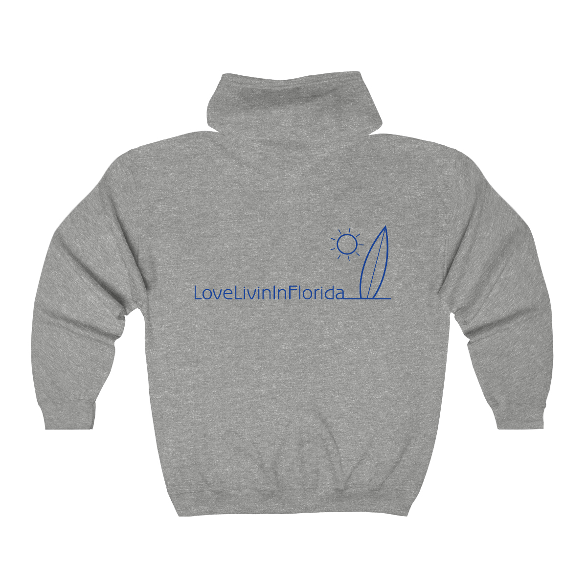 Unisex Heavy Blend Full Zip Hooded Sweatshirt Love Livin In Florida Surfboard - Image 2