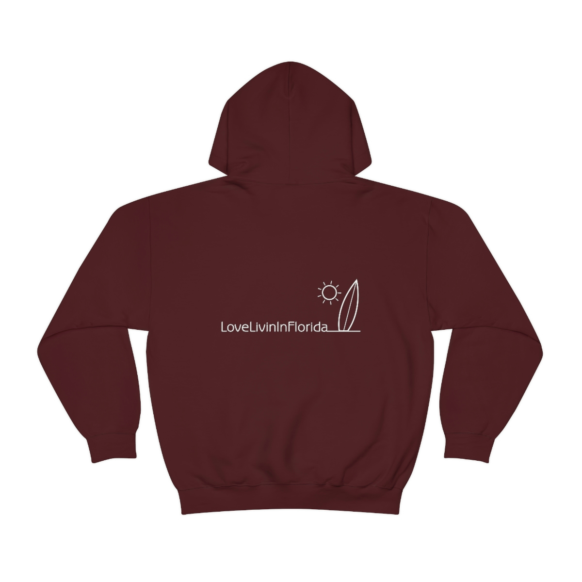 Unisex Medium Blend Hooded Sweatshirt Love Livin In Florida Surfboard - Image 47