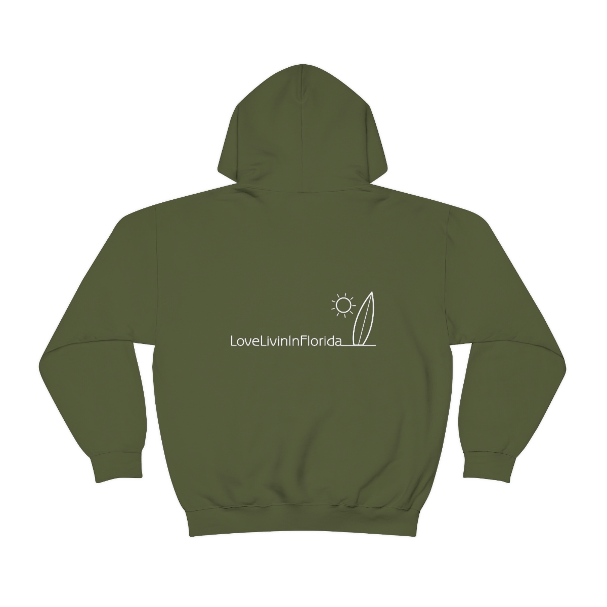 Unisex Medium Blend Hooded Sweatshirt Love Livin In Florida Surfboard - Image 56