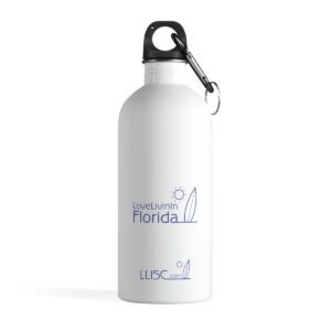 Stainless Steel Water Bottle Love Livin In Florida Surfboard