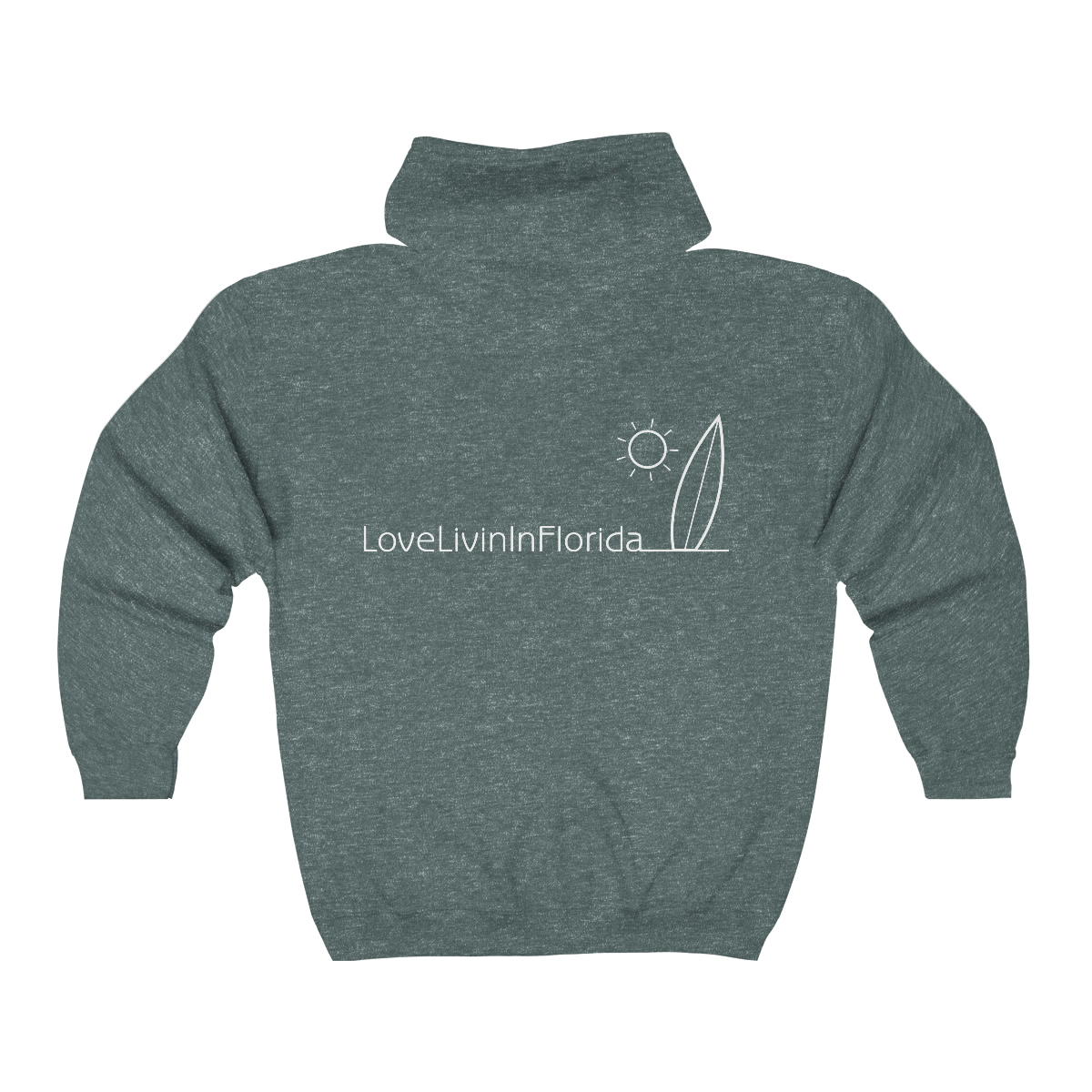 Unisex Heavy Blend Full Zip Hooded Sweatshirt Love Livin In Florida Surfboard - Image 6