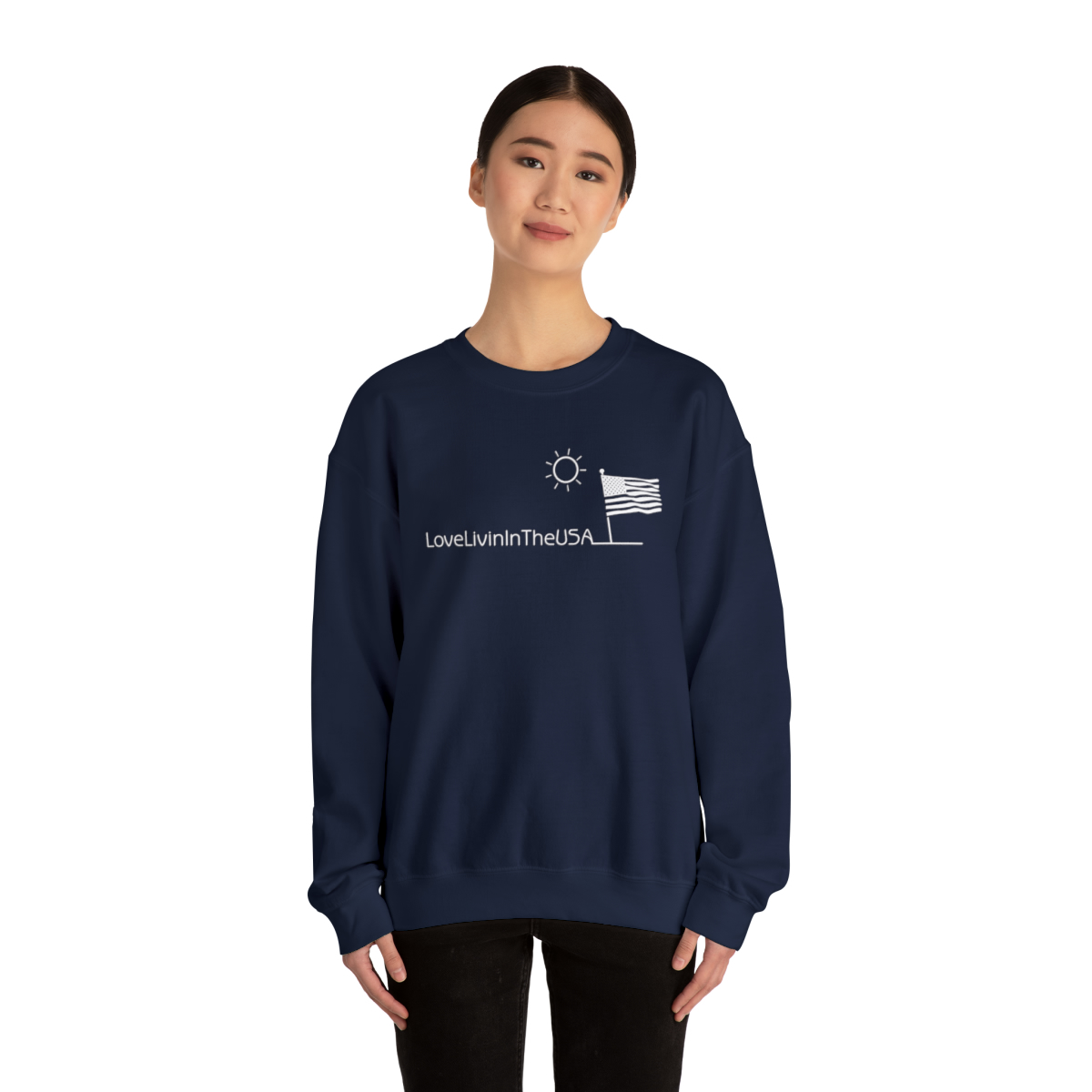 Unisex Heavy Blend Crewneck Sweatshirt Love Livin In The USA - Image 52