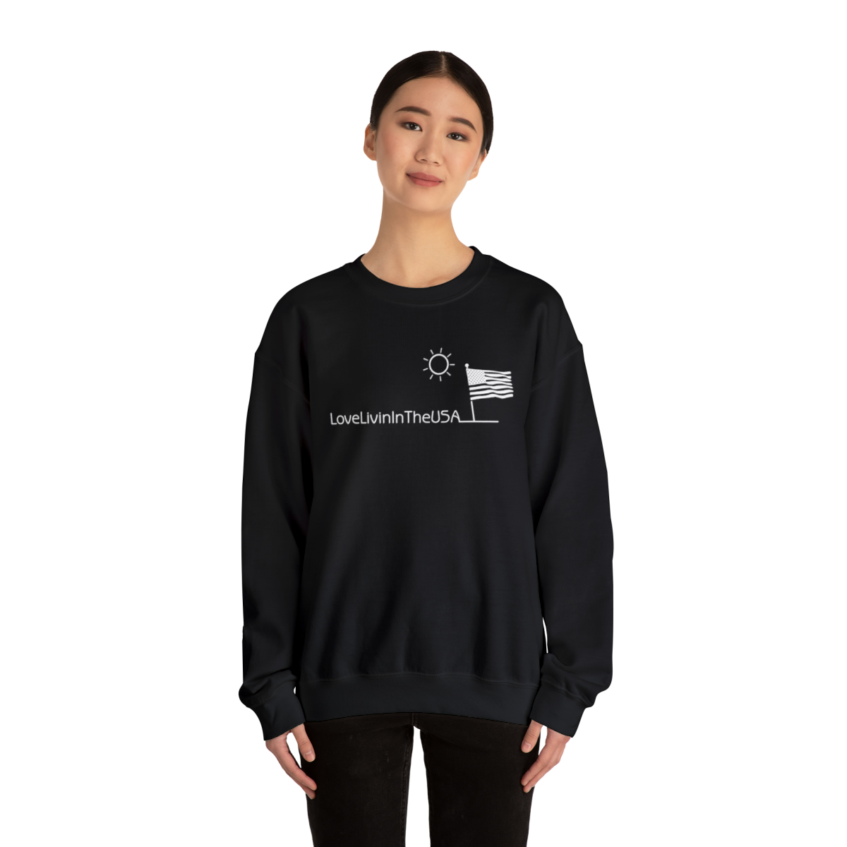 Unisex Heavy Blend Crewneck Sweatshirt Love Livin In The USA - Image 17
