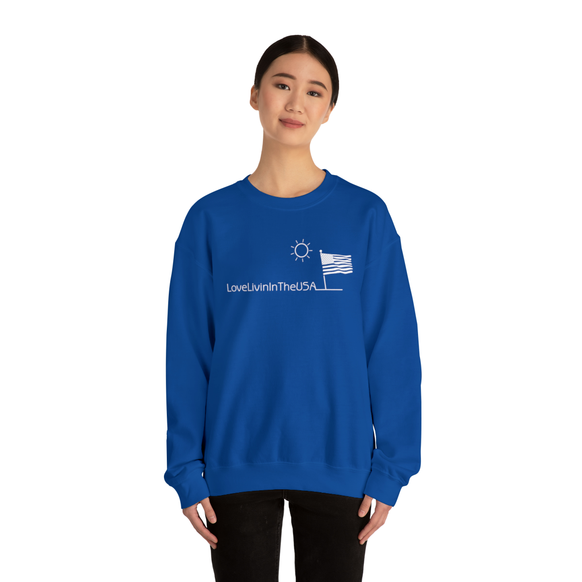 Unisex Heavy Blend Crewneck Sweatshirt Love Livin In The USA - Image 3