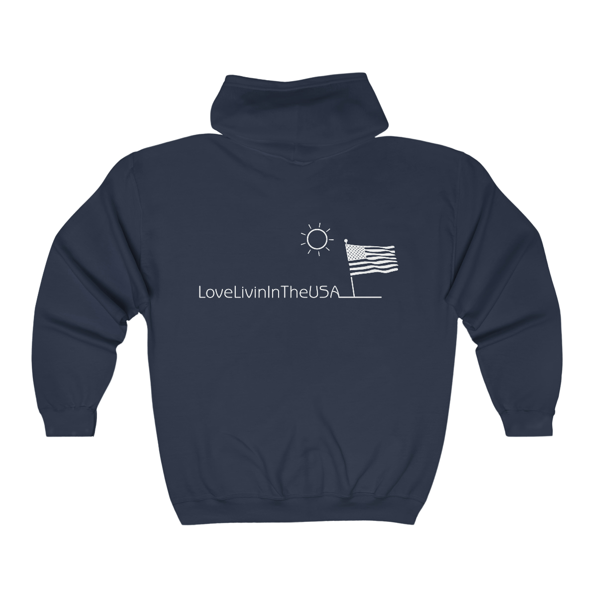 Unisex Heavy Blend Full Zip Hooded Sweatshirt Love Livin In The USA - Image 2