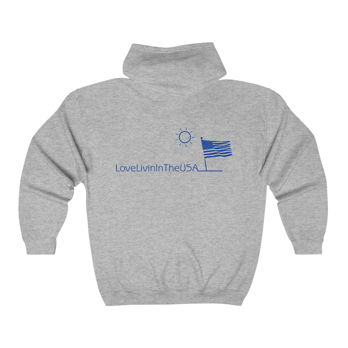 Unisex Heavy Blend Full Zip Hooded Sweatshirt Love Livin In The USA - Image 6