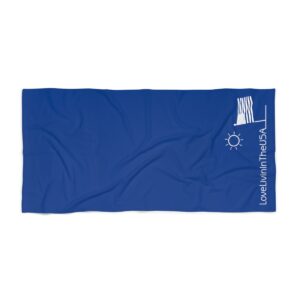 Beach Towel Dark Blue Love Livin In The USA