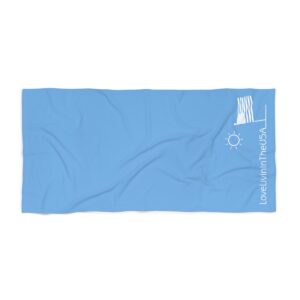 Beach Towel Light Blue Love Livin In The USA