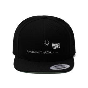 Unisex Flat Bill Hat Love Livin In The USA