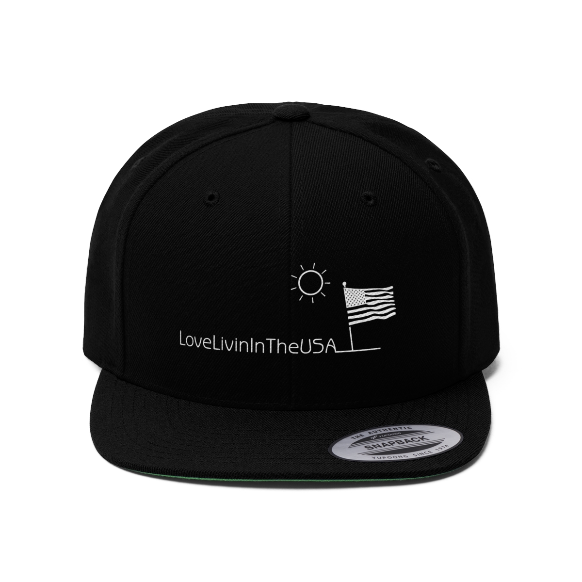 Unisex Flat Bill Hat Love Livin In The USA