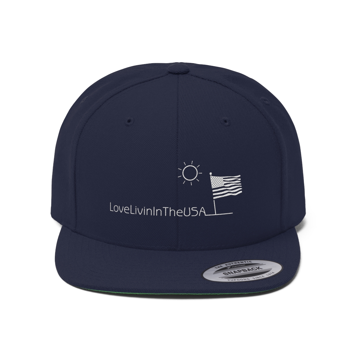Unisex Flat Bill Hat Love Livin In The USA - Image 21