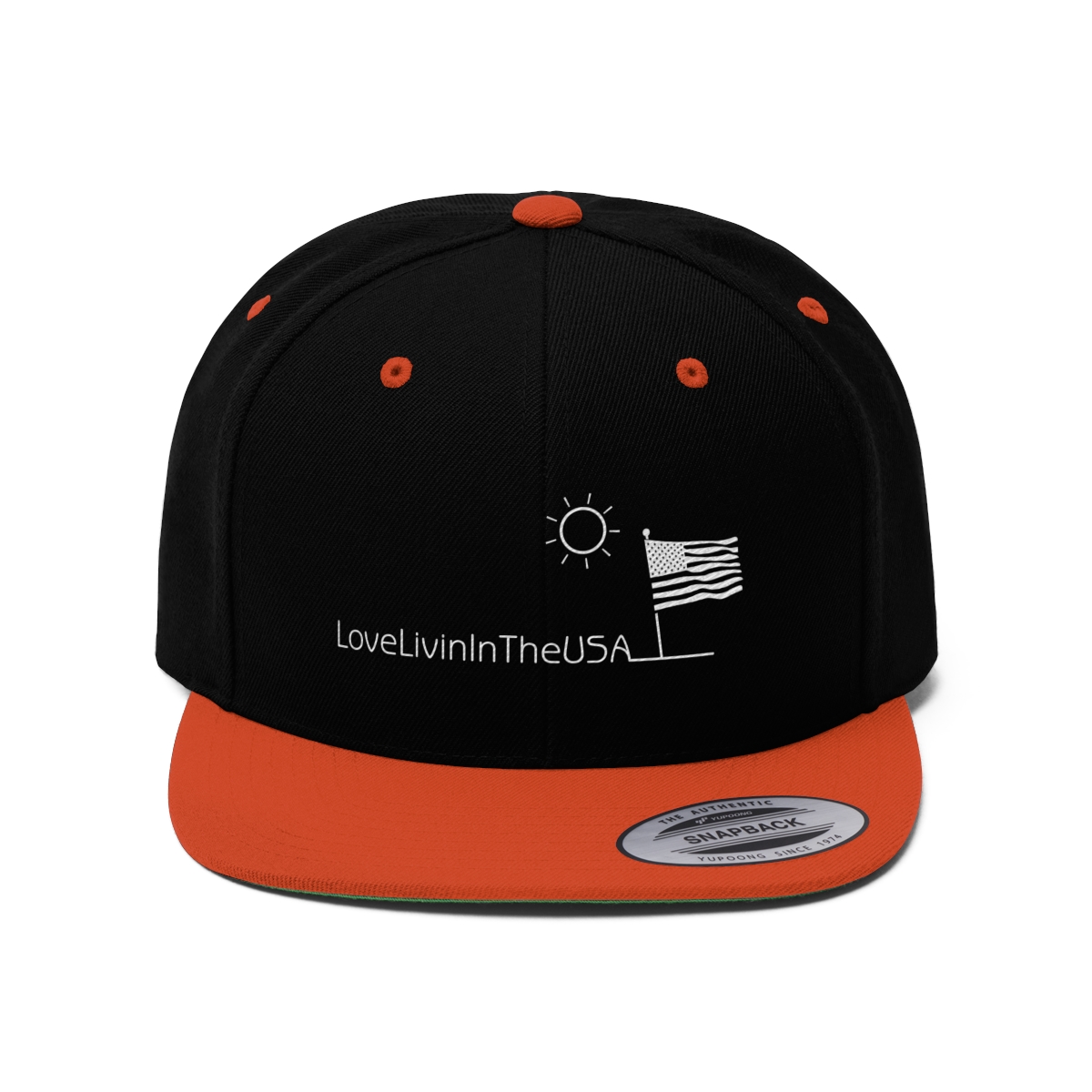 Unisex Flat Bill Hat Love Livin In The USA - Image 16