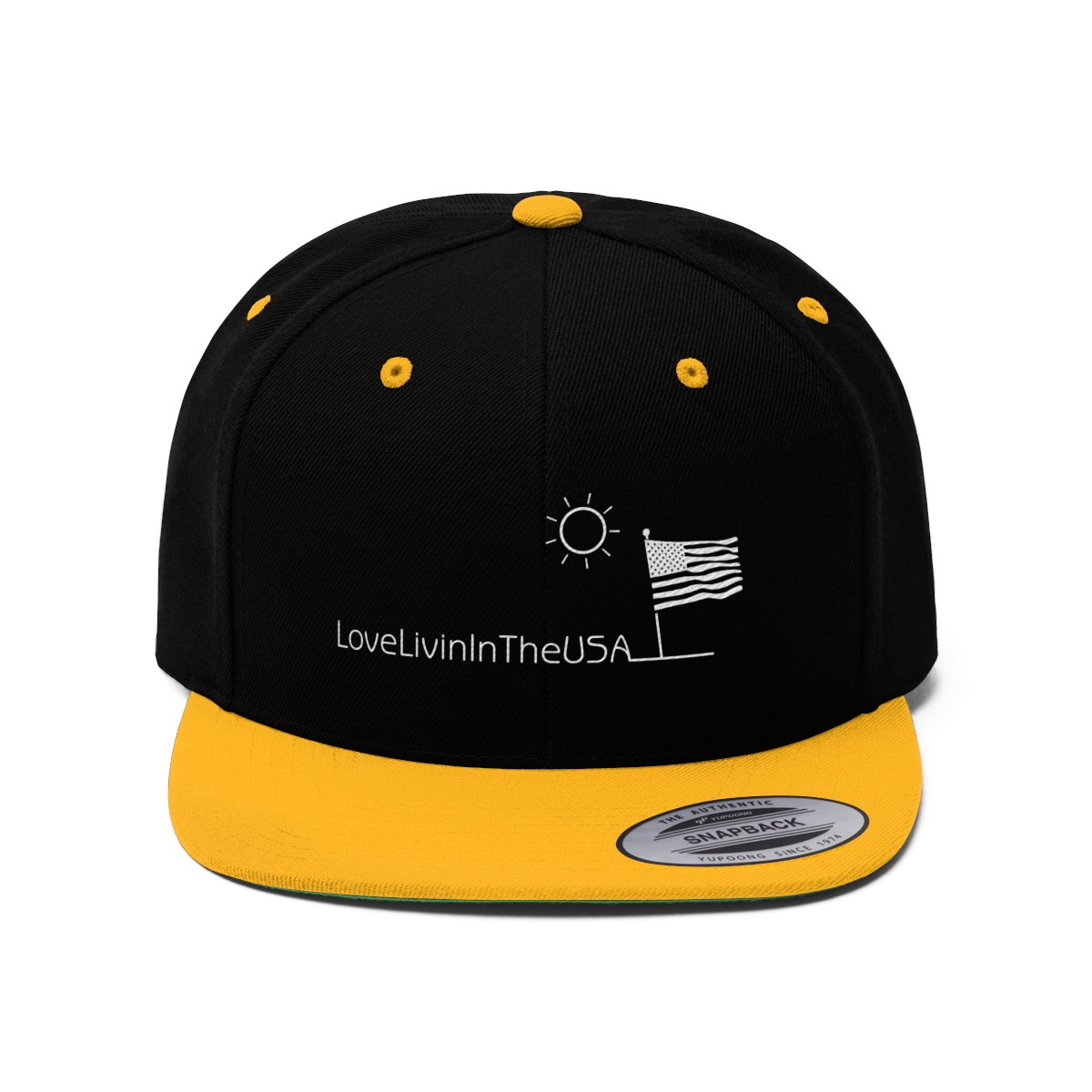 Unisex Flat Bill Hat Love Livin In The USA - Image 11