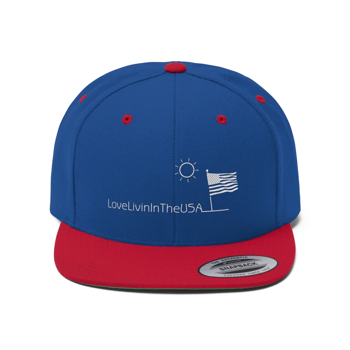 Unisex Flat Bill Hat Love Livin In The USA - Image 26