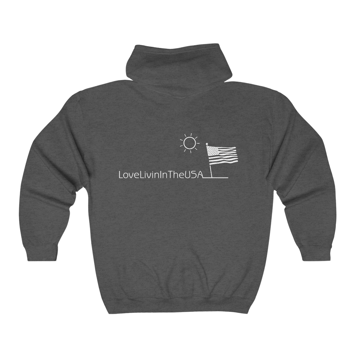 Unisex Heavy Blend Full Zip Hooded Sweatshirt Love Livin In The USA - Image 8