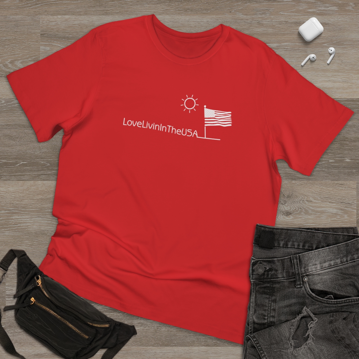 Unisex Deluxe T-shirt Love Livin In The USA - Image 45