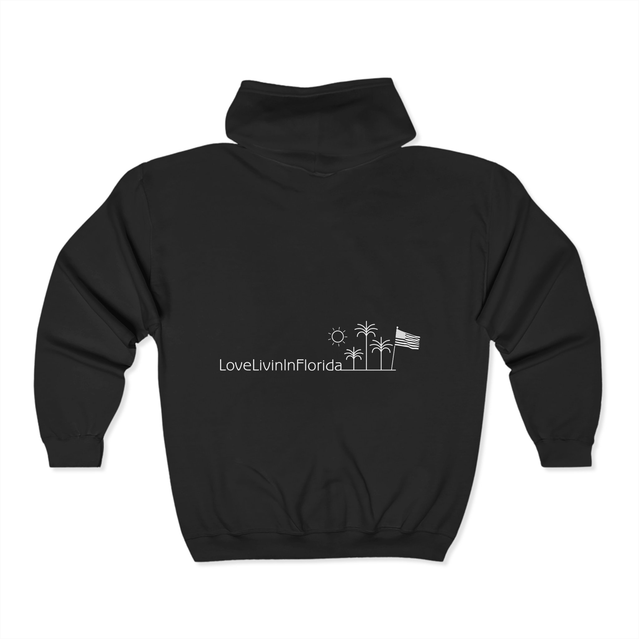 Unisex Heavy Blend Full Zip Hooded Sweatshirt Love Livin In Florida Palm Trees - Image 2