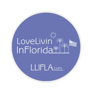 Kiss-Cut Stickers Love Livin In Florida Palm Trees