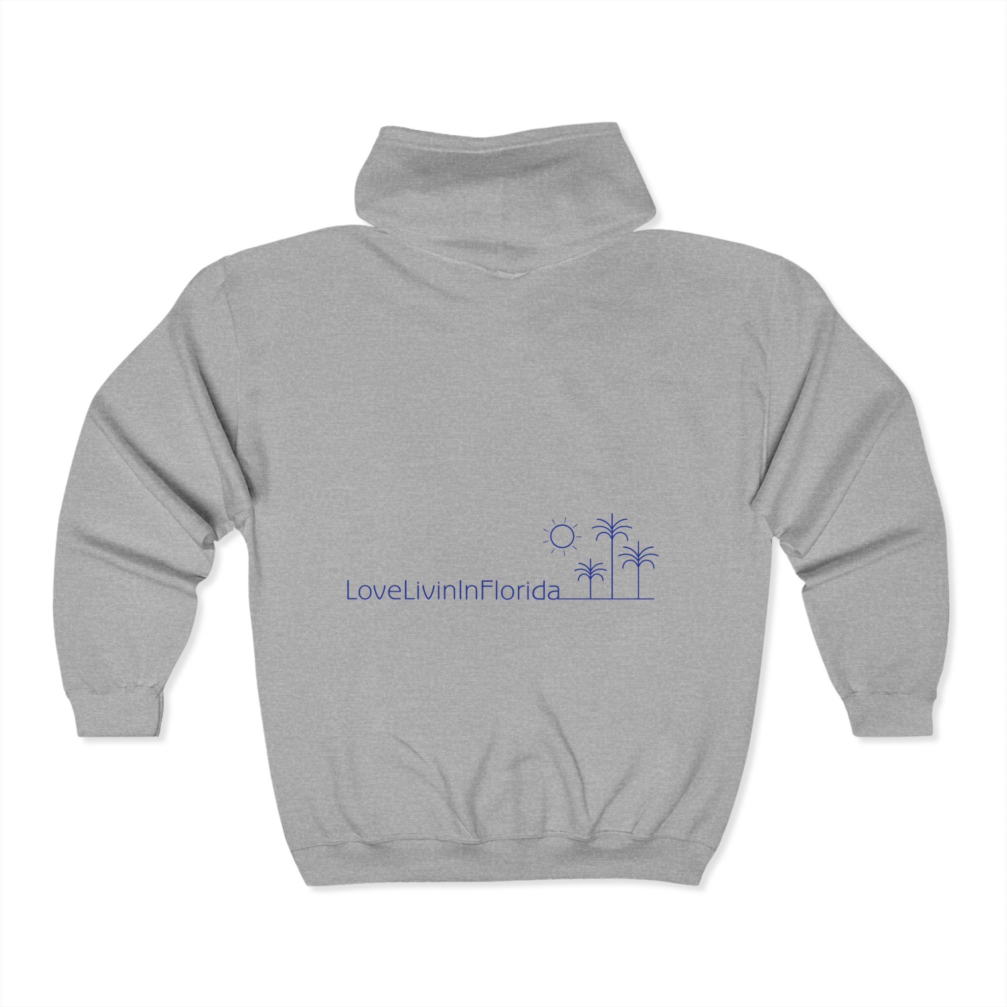 Unisex Heavy Blend Full Zip Hooded Sweatshirt Love Livin In Florida Palm Trees - Image 4