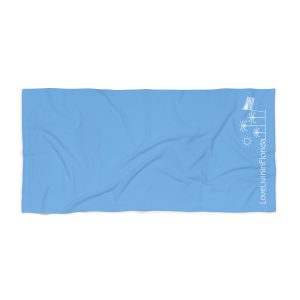 Beach Towel Light Blue Love Livin In Florida Palm Trees